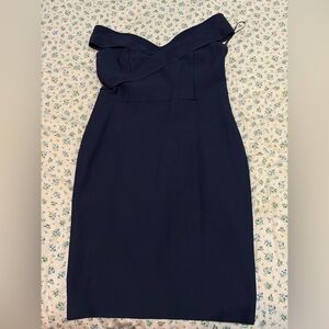 Fashion Nova Off Shoulder Navy Bandage Dress